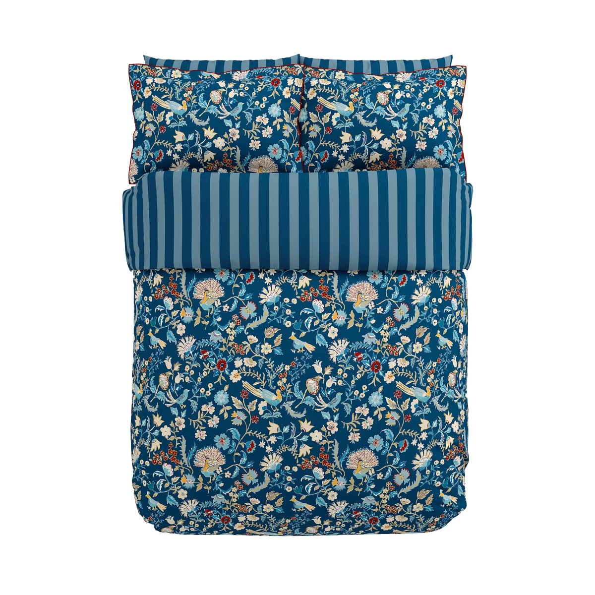 Land & Shore Seaforde Blue/Red Duvet Set