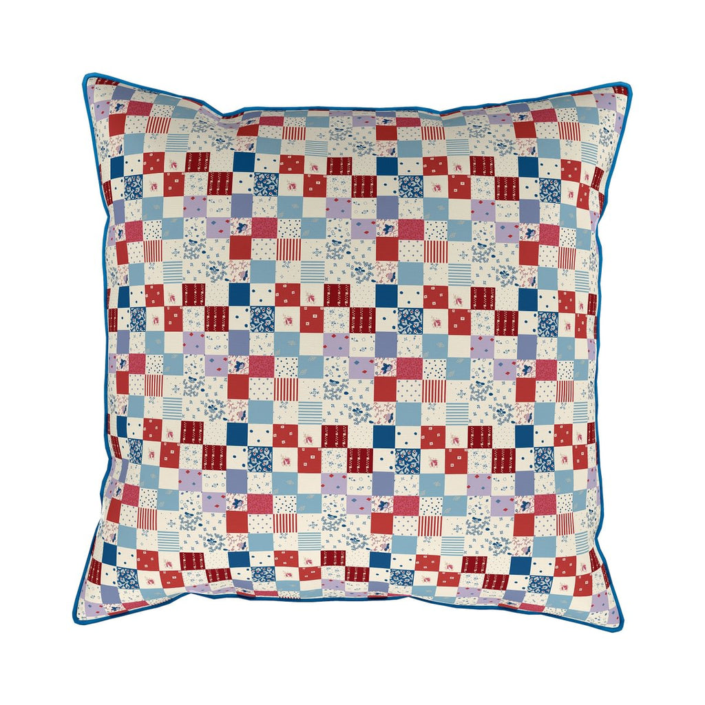 Land & Shore Seaforde Blue/Red 50cm x 50cm Fibre Filled Cushion