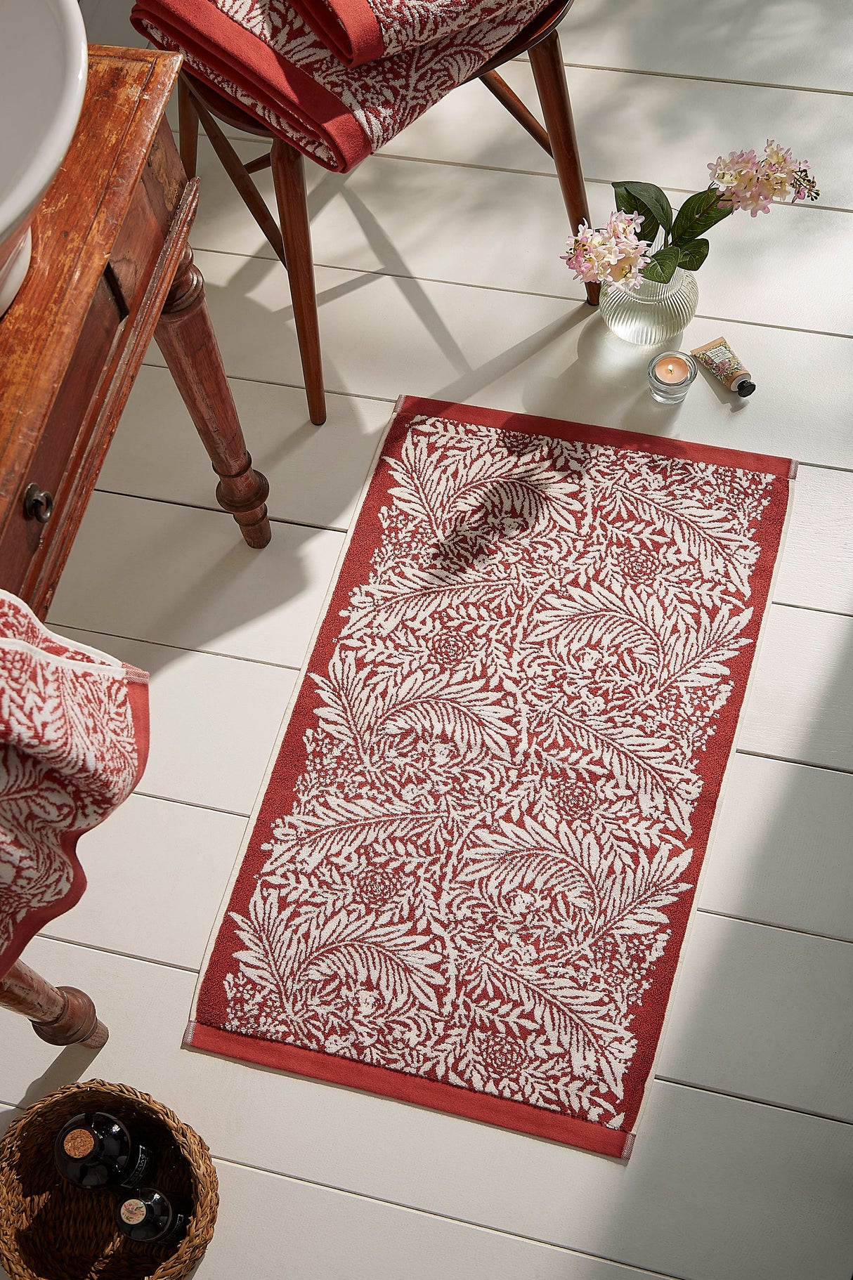 William Morris at Home Larkspur Brick 100% Cotton 580gsm Towels