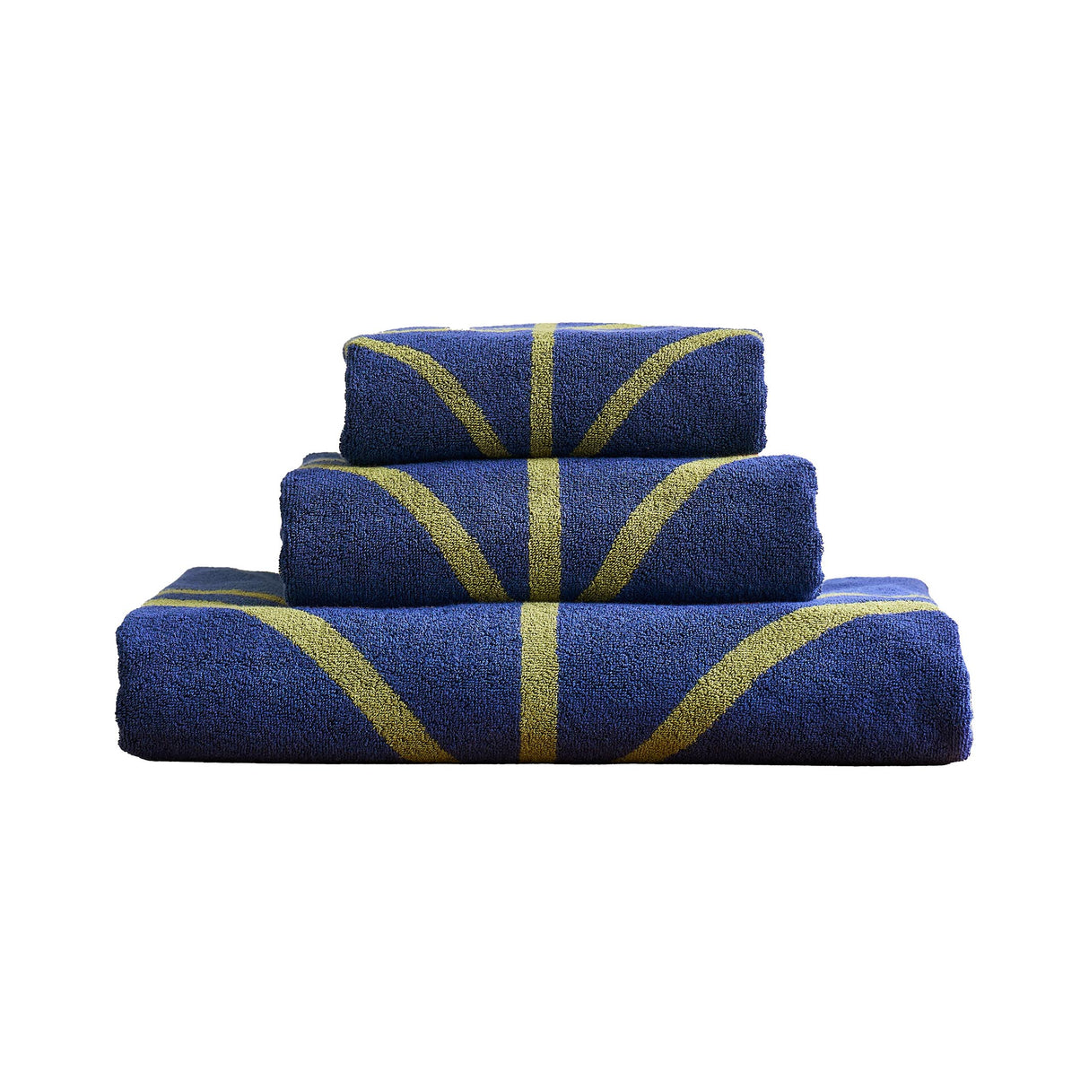 Orla Kiely Linear Stem Navy-Olive 100% Cotton 580gsm Towels