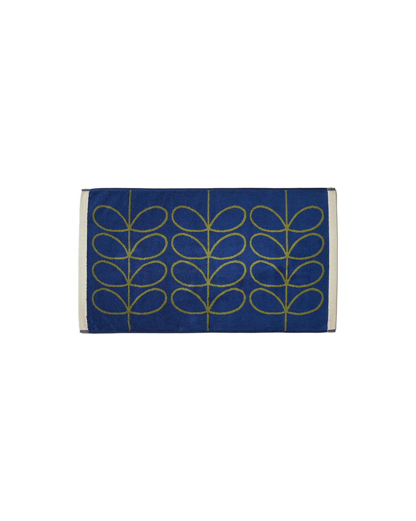 Orla Kiely Linear Stem Navy-Olive 100% Cotton 580gsm Towels