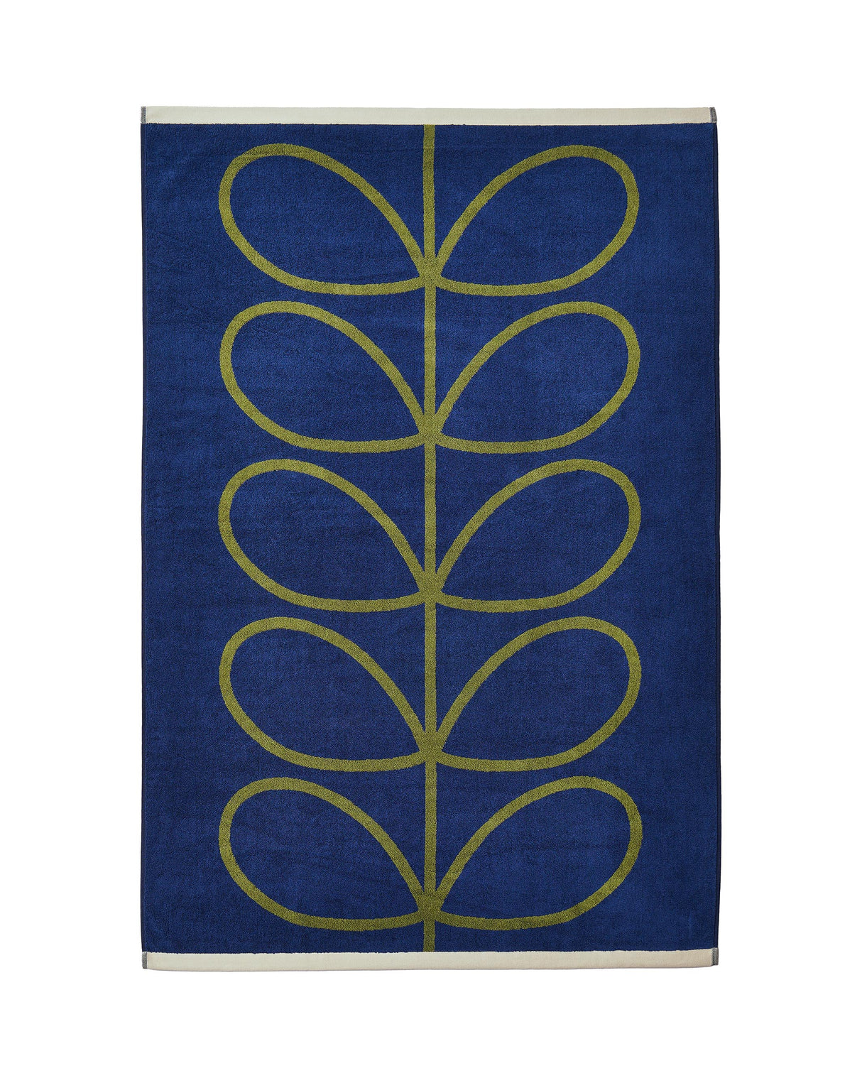Orla Kiely Linear Stem Navy-Olive 100% Cotton 580gsm Towels