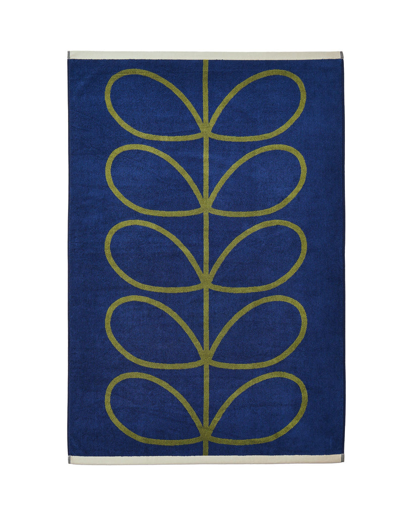 Orla Kiely Linear Stem Navy-Olive 100% Cotton 580gsm Towels