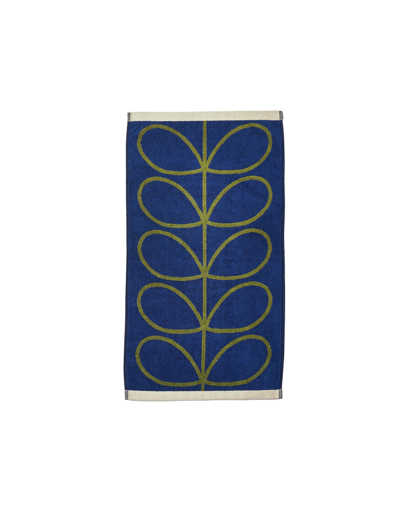 Orla Kiely Linear Stem Navy-Olive 100% Cotton 580gsm Towels