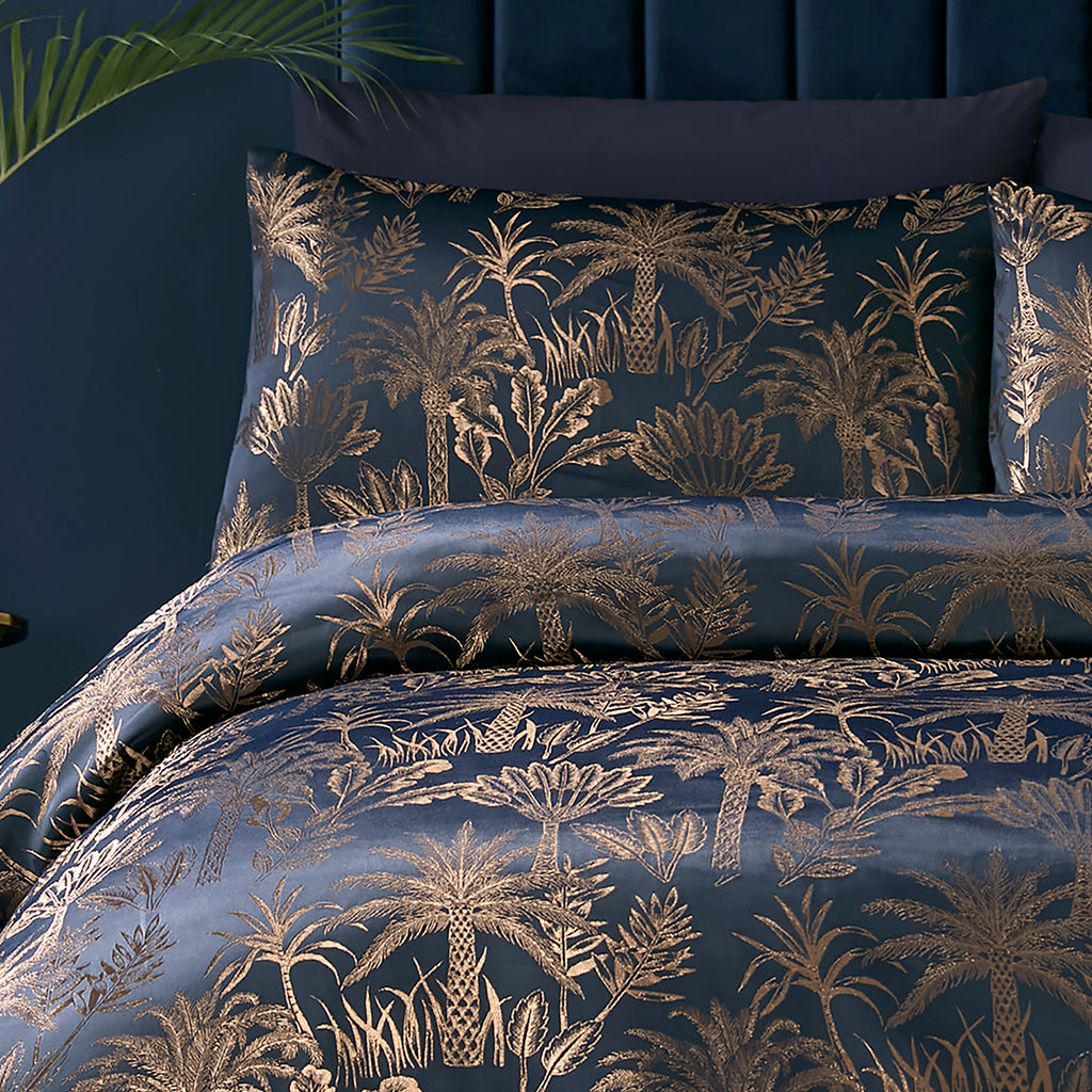 Soiree Midnight Palm Navy Duvet Set