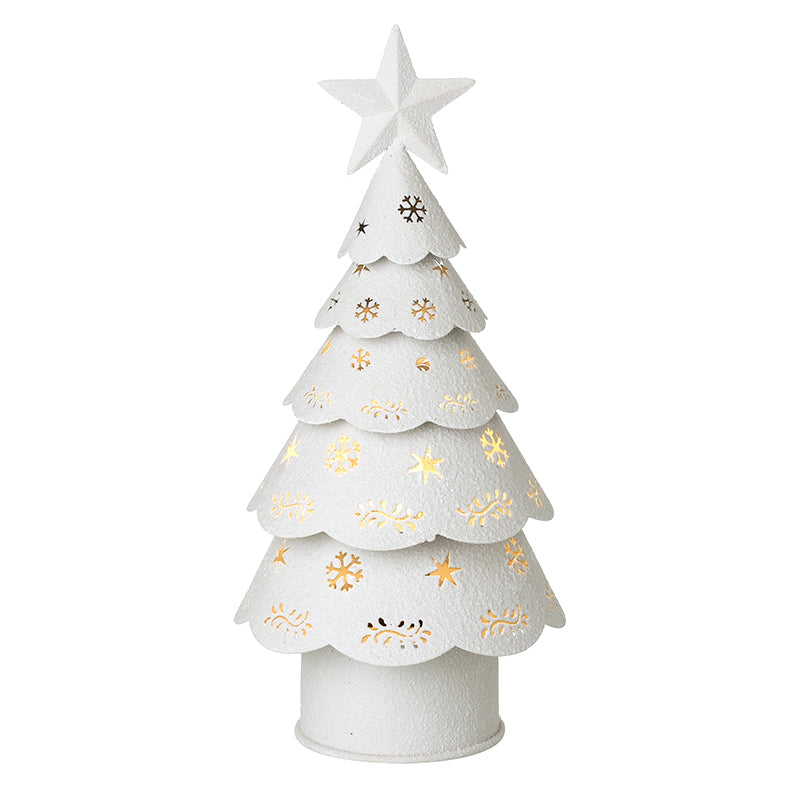 Heaven Sends MGF081C Small White Metal LED Tree with Star