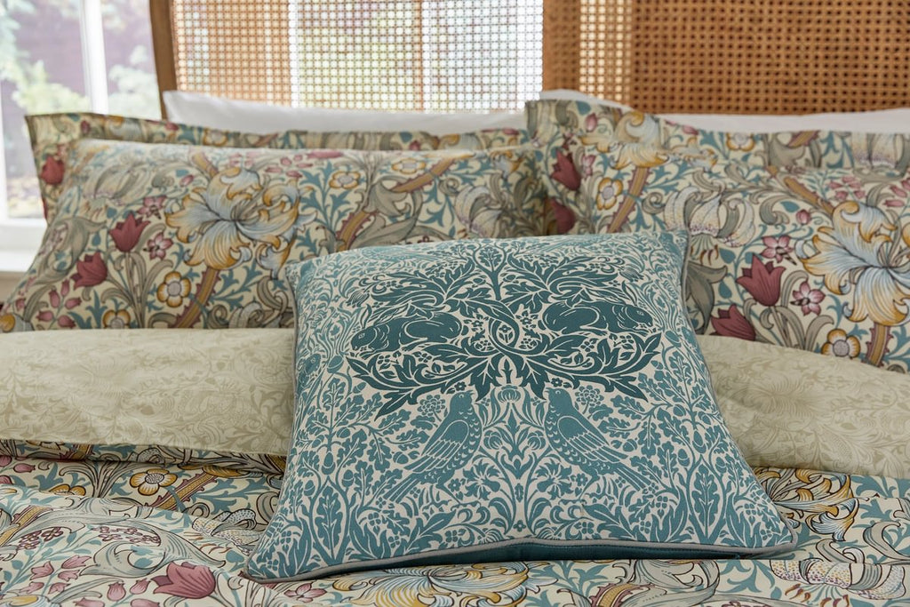 Morris & Co Golden Lily Fig & Teal Duvet Set
