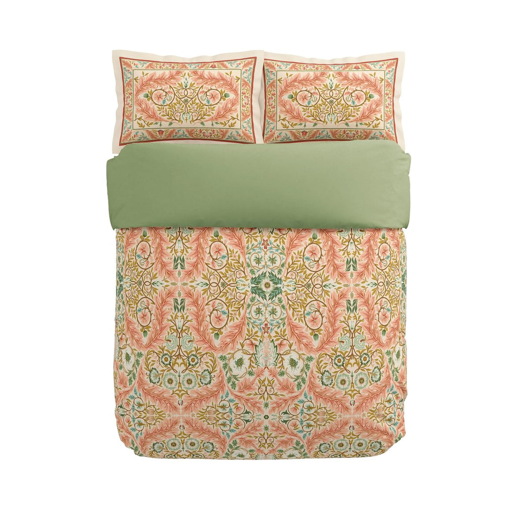 Morris & Co & V&A Earthly Paradise Rose & Pale Olive Duvet Set