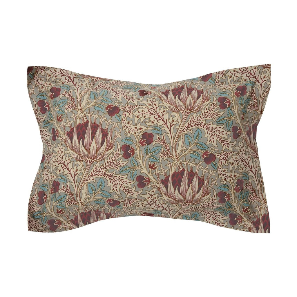 Morris & Co Artichoke Dove Grey & Wine Duvet Set