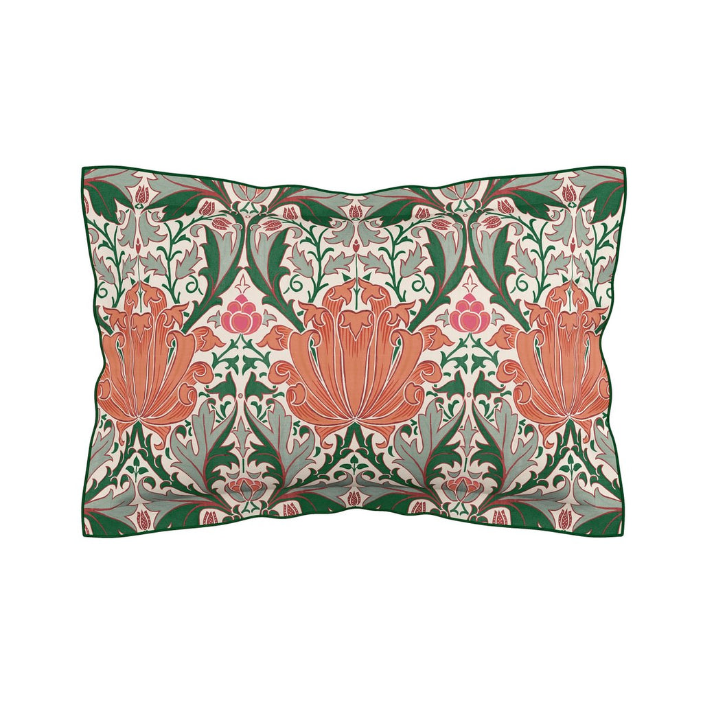 Morris & Co Helena Peach, Teal & Red Duvet Set