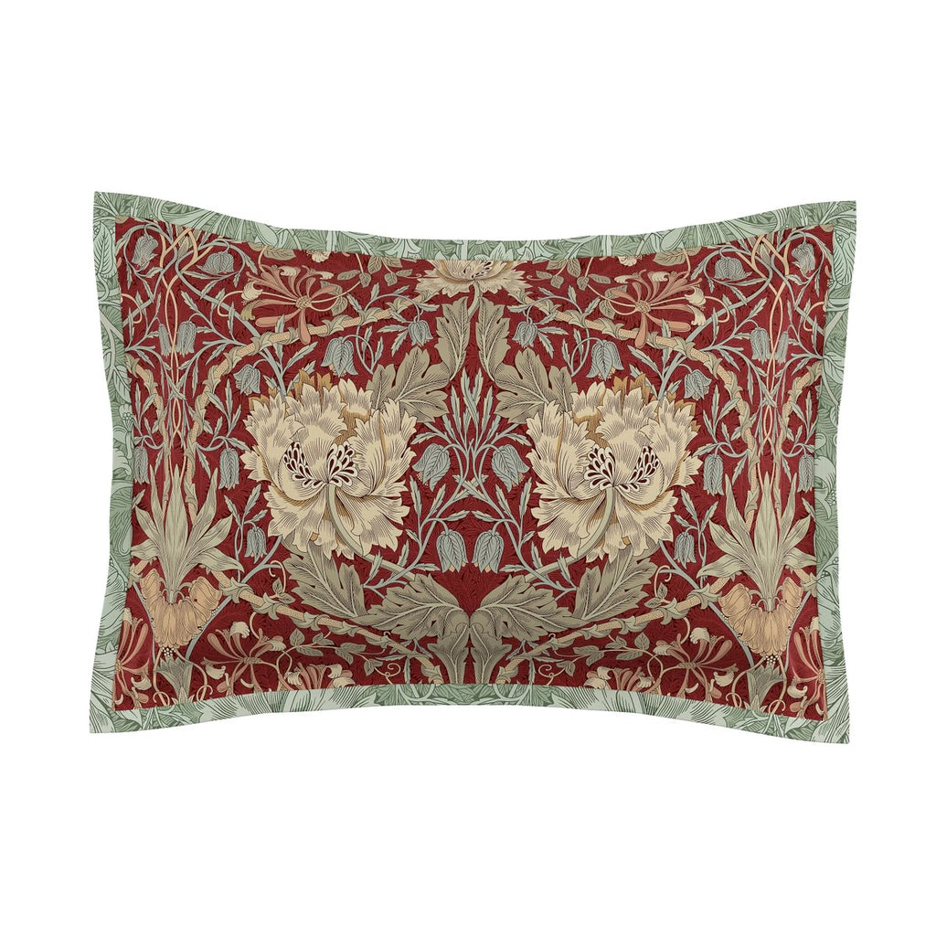 Morris & Co Honeysuckle & Tulip Red & Gold Duvet Set