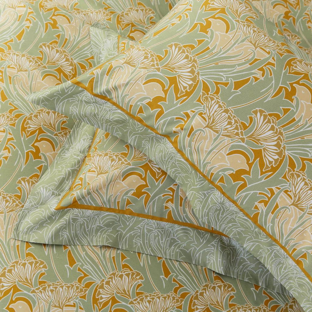 Morris & Co Laceflower Tobacco/Pistachio Duvet Set