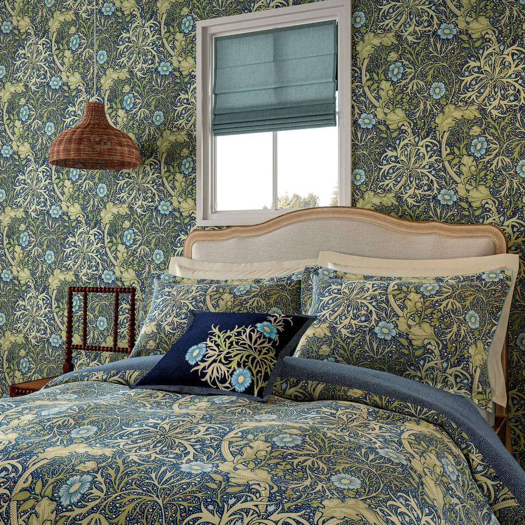 Morris & Co Morris Seaweed Cobalt & Thyme Duvet Set