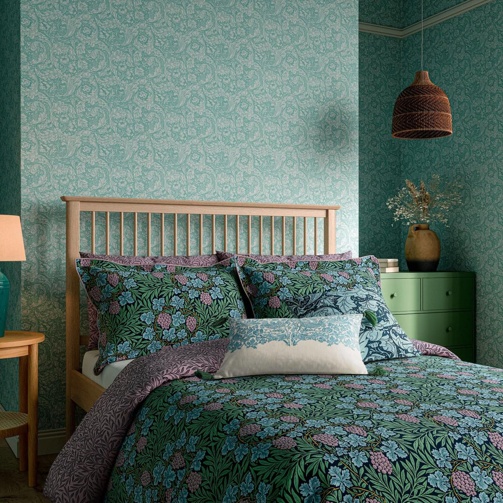 Morris & Co Vine Teal & Lilac Duvet Set