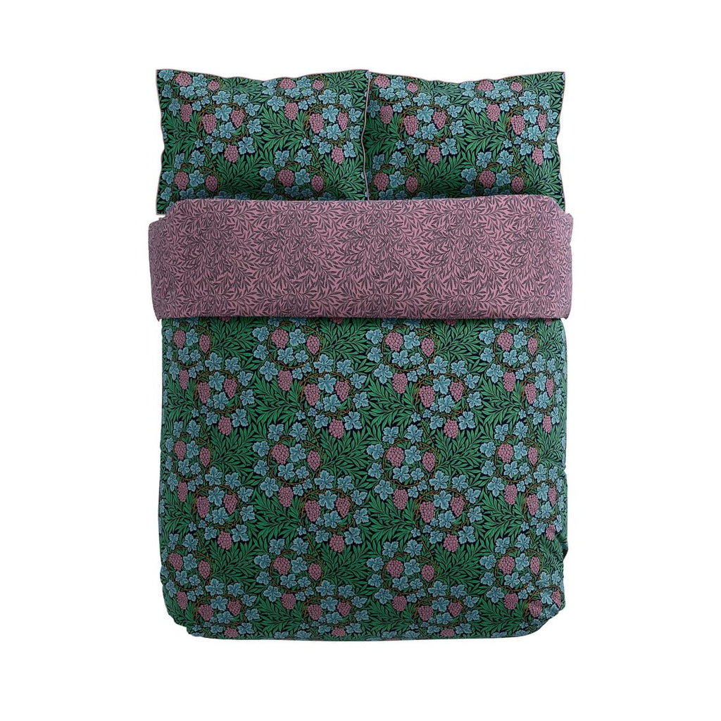 Morris & Co Vine Teal & Lilac Duvet Set