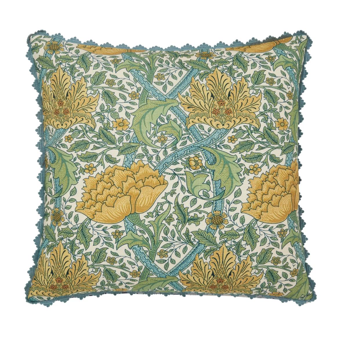 Morris & Co Windrush Sage & Indigo 50cm x 50cm Feather Filled Cushion