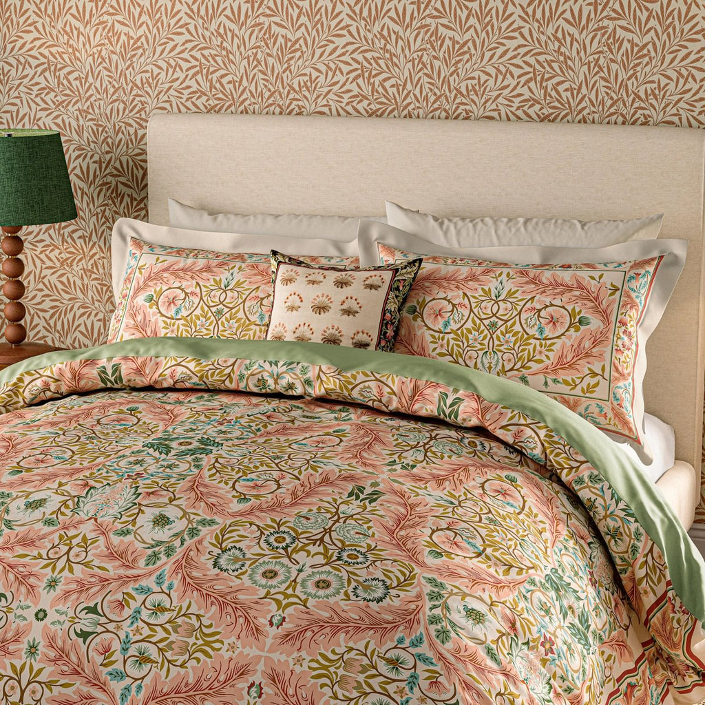 Morris & Co & V&A Earthly Paradise Rose & Pale Olive Duvet Set