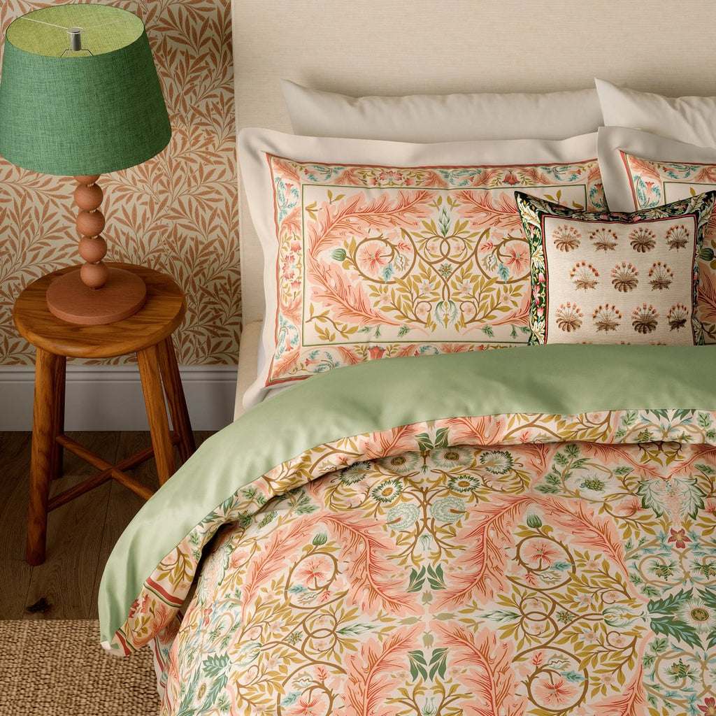 Morris & Co & V&A Earthly Paradise Rose & Pale Olive Duvet Set