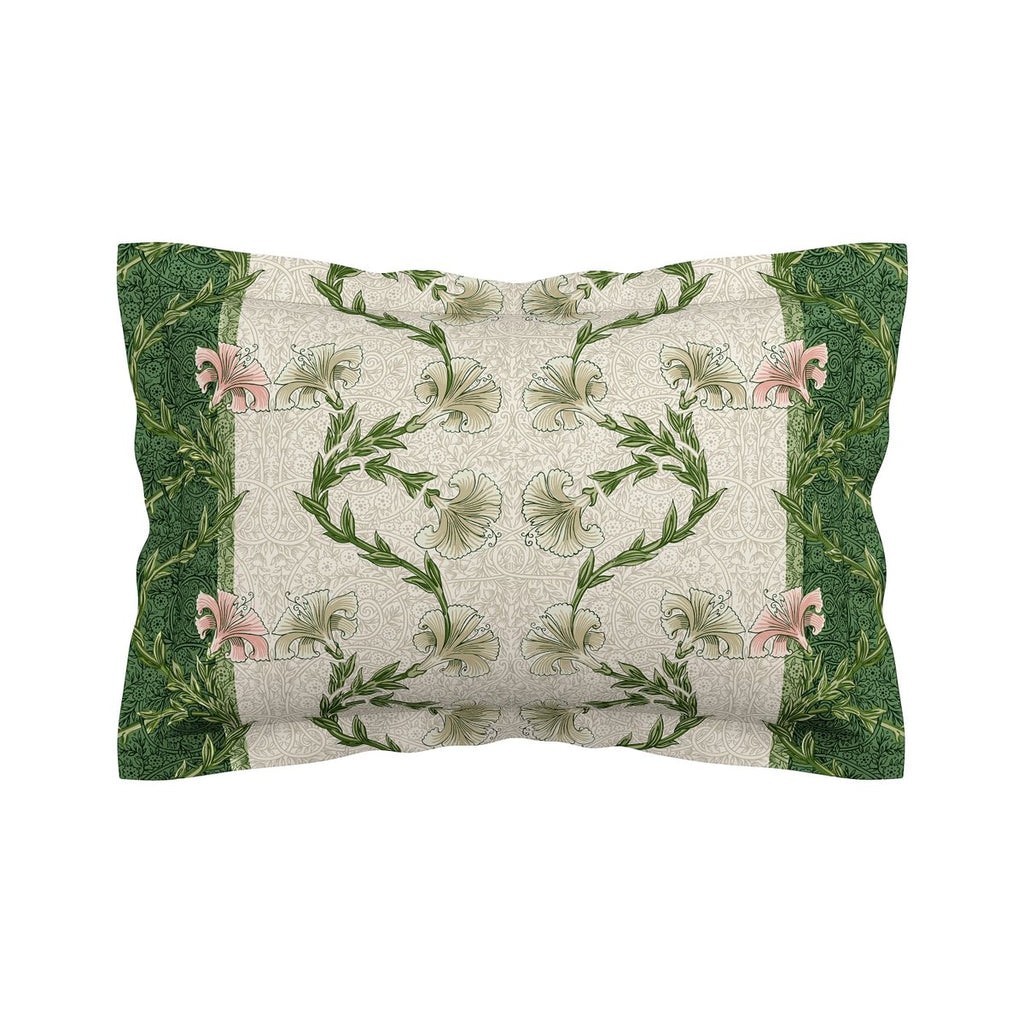 Morris & Co & V&A Scrolling Carnation Olive & Ivory Duvet Set