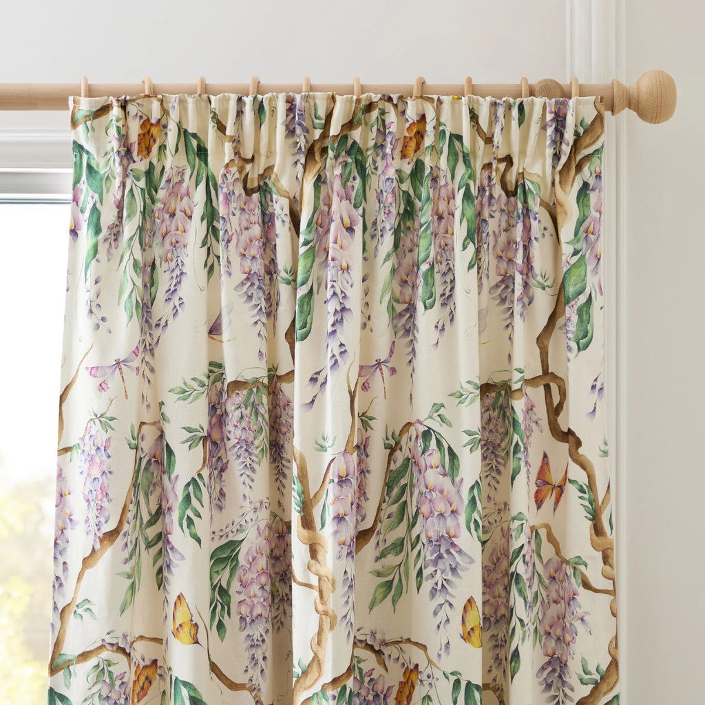Voyage Maison Mariposa Cream Pencil Pleat Lined Curtains