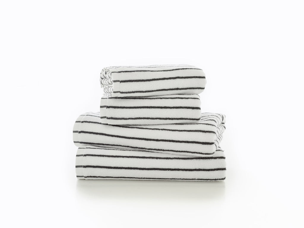 Deyongs Malmo Stripe 100% Cotton 480gsm Grey/White Towels