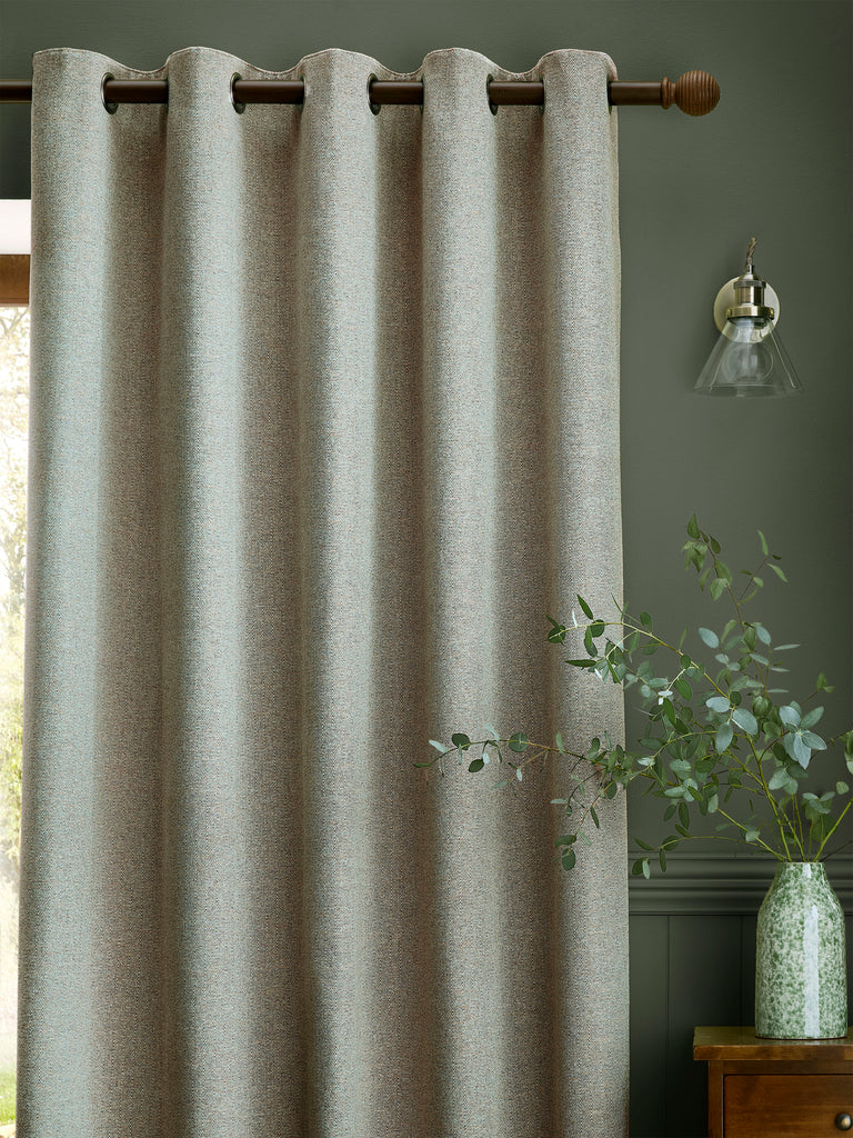 Laura Ashley Milbourne Herringbone Lined Eyelet Curtains