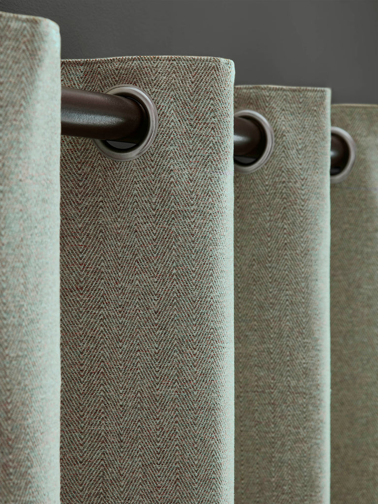 Laura Ashley Milbourne Herringbone Lined Eyelet Curtains