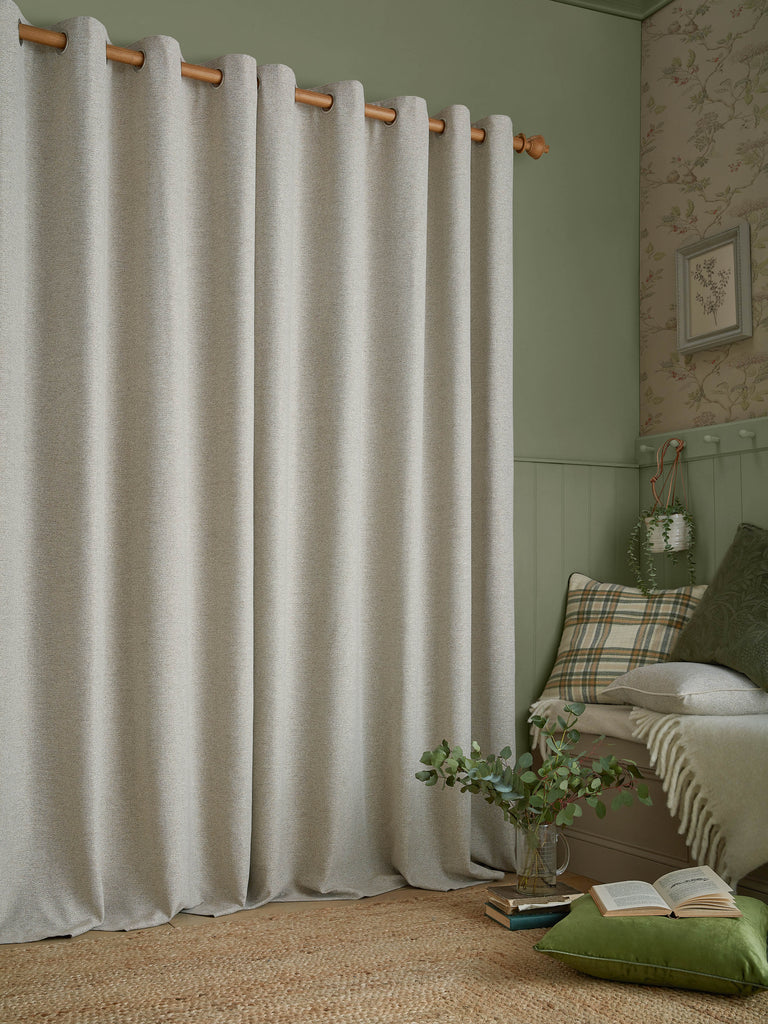 Laura Ashley Milbourne Herringbone Lined Eyelet Curtains
