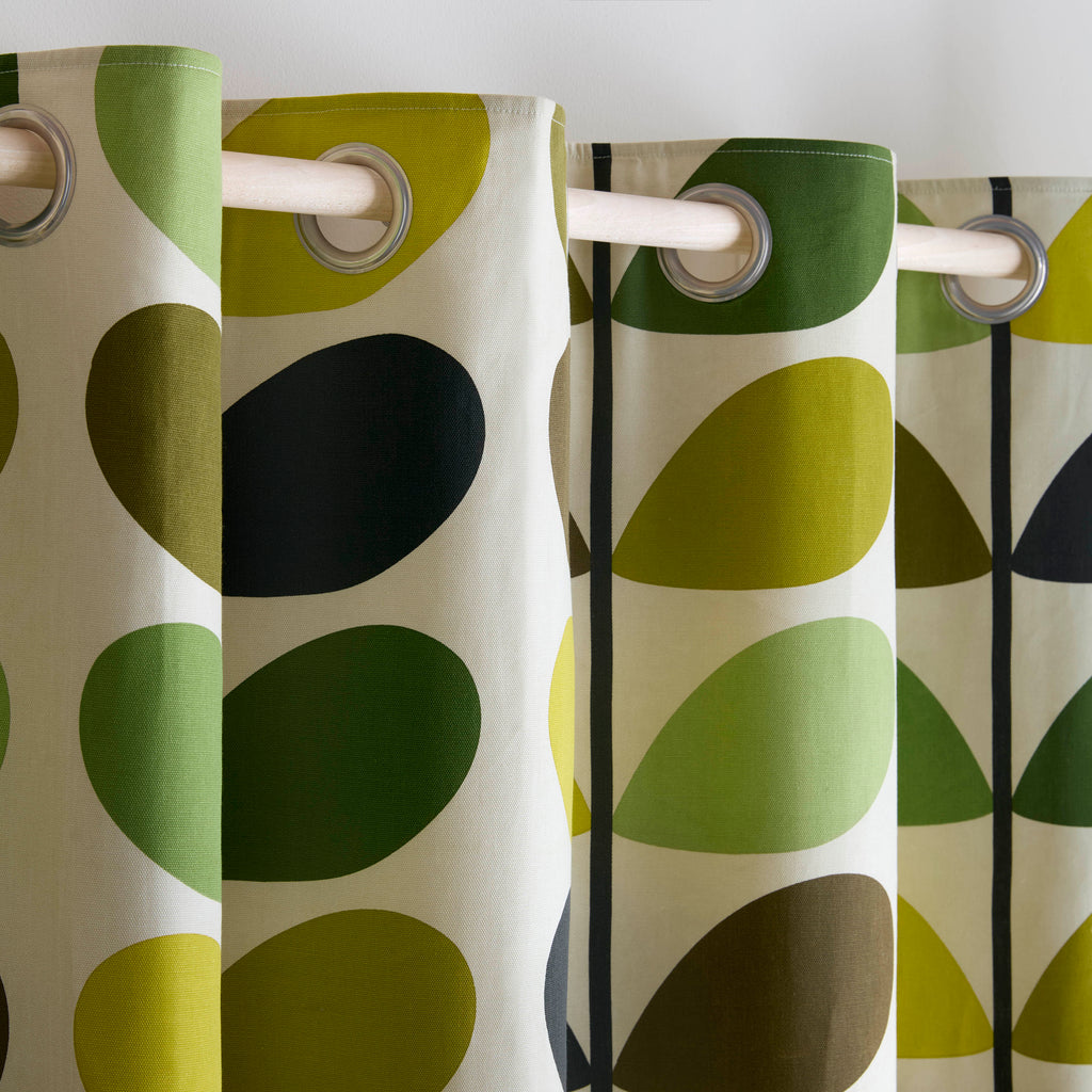 Orla Kiely Multi Stem Fern-Ochre Lined Eyelet Curtains