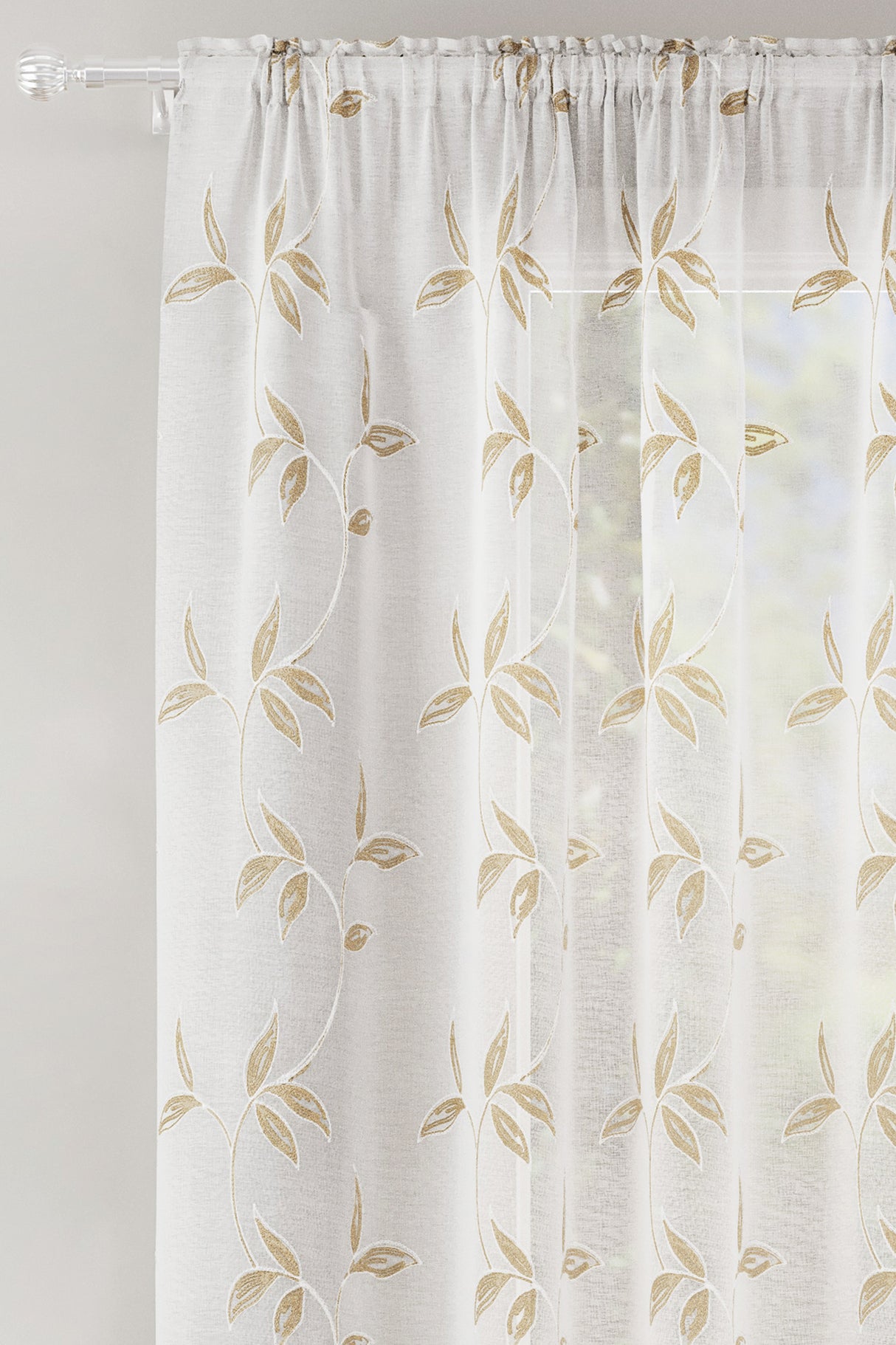 Tyrone Oasis Leaf Design Voile Panel