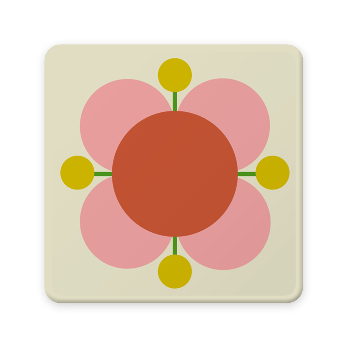 Orla Kiely Atomic Flower SO6 CB Coasters