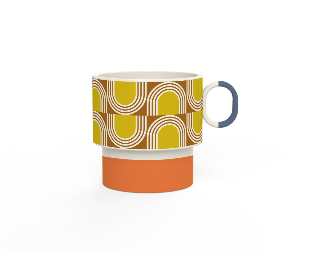 Orla Kiely Aura Stacking Mug Orange