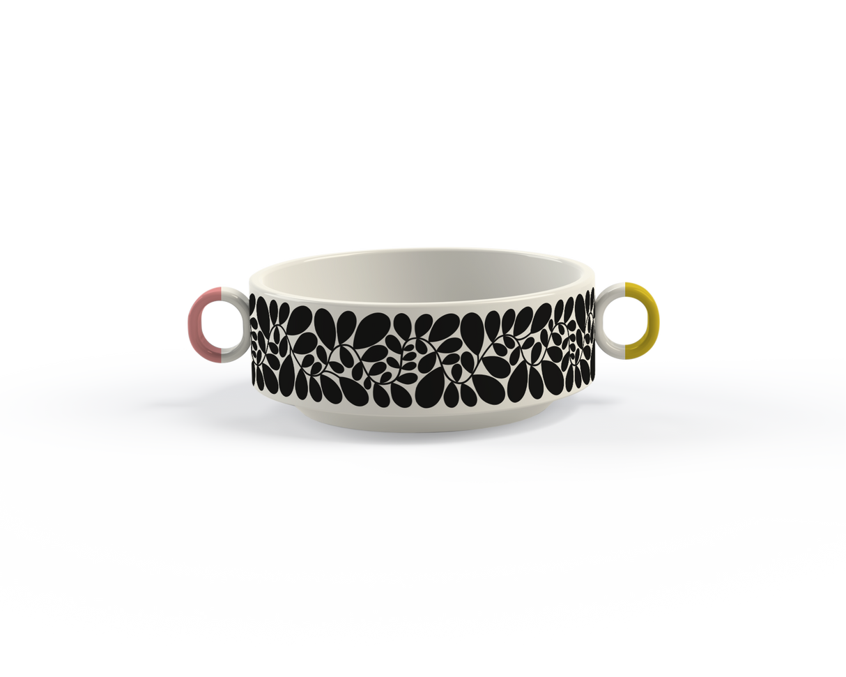 Orla Kiely Sycamore Stripe Cereal Bowl Black