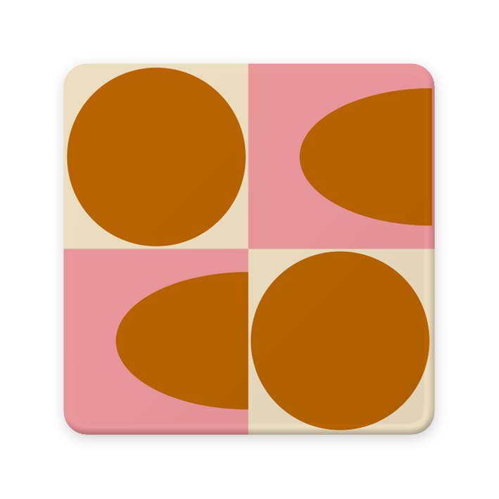 Orla Kiely SO4 Spot Square Oval CB Coasters