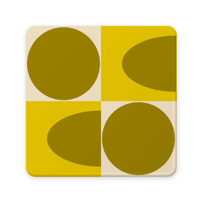 Orla Kiely SO4 Spot Square Oval CB Coasters