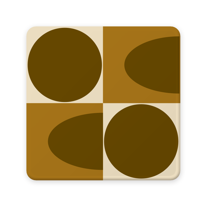 Orla Kiely SO4 Spot Square Oval CB Coasters