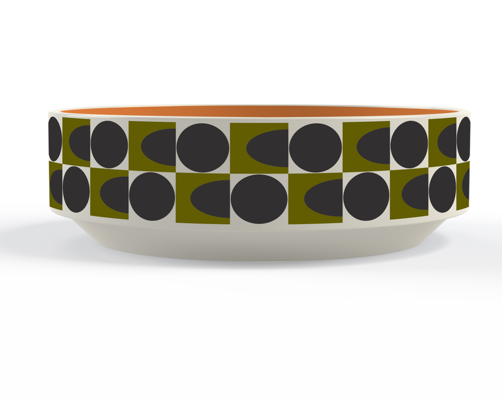 Orla Kiely Spot Square Oval Fruit Bowl Orange