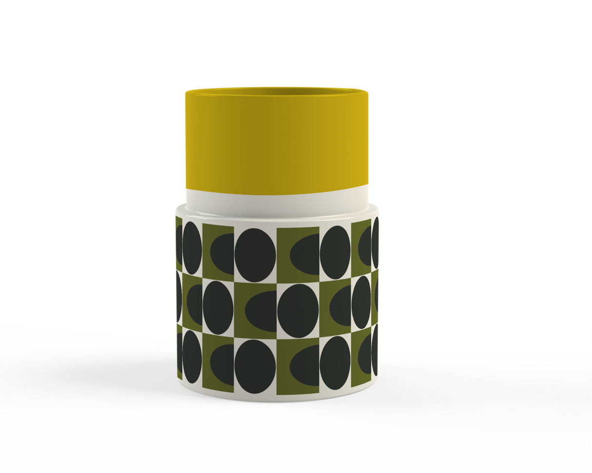 Orla Kiely Spot Square Oval Utensil Pot Yellow