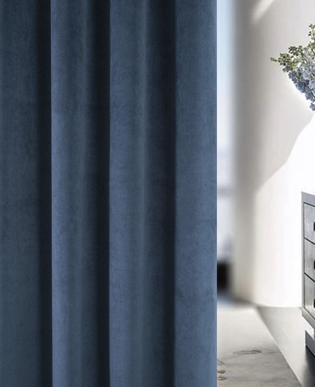 Tyrone Oxford Velvet Thermal Blackout 3" Tape Heading Curtains