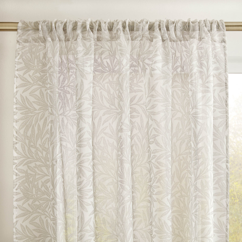William Morris at Home Original Willow Voile Slot Top Sheer Panel Curtain