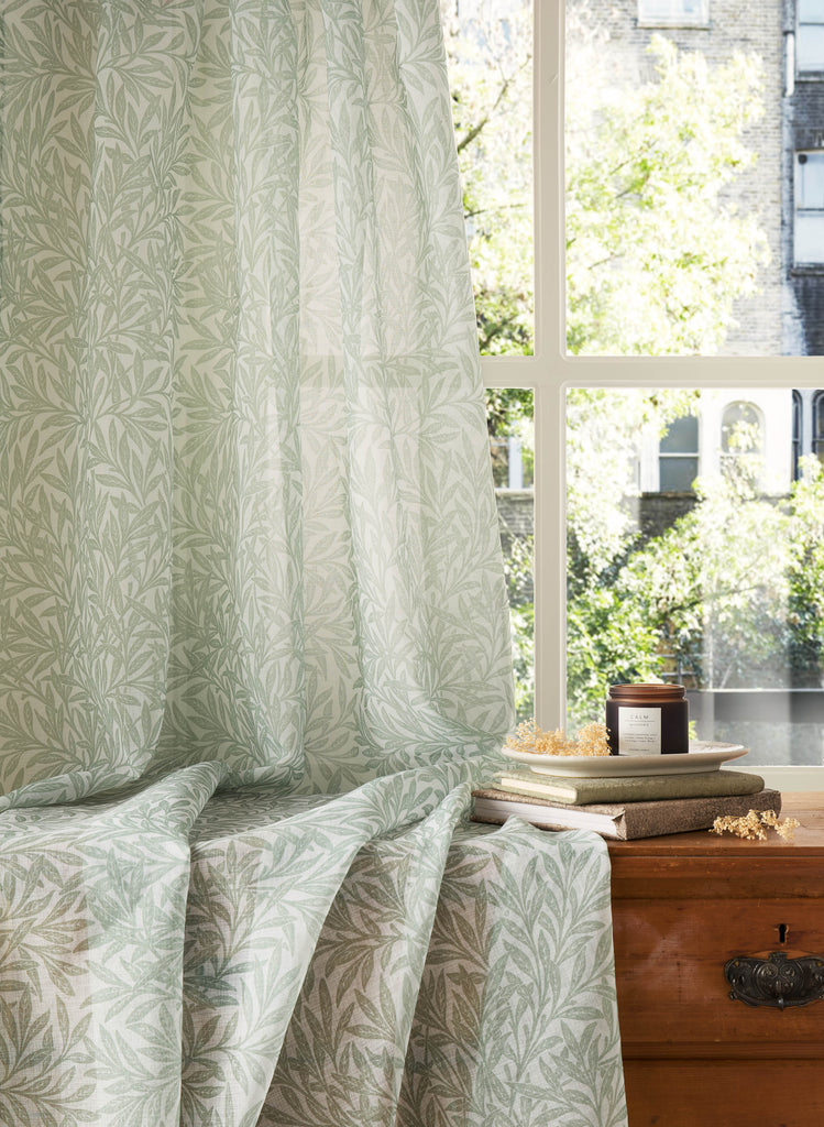 William Morris at Home Original Willow Voile Slot Top Sheer Panel Curtain