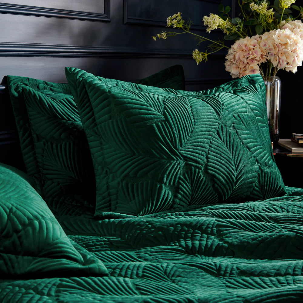 Paoletti Palmeria Quilted Velvet Duvet Set