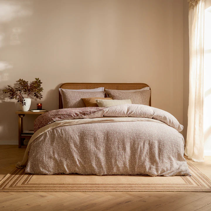 The Linen Yard Perrie Leaf Muslin Duvet Set