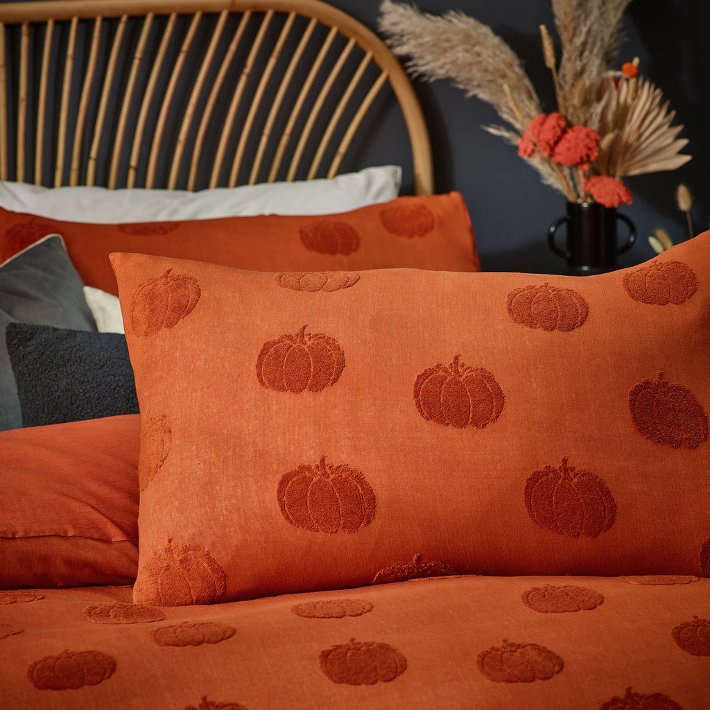 Furn Pumpkin Tufted Halloween Spice Duvet Set