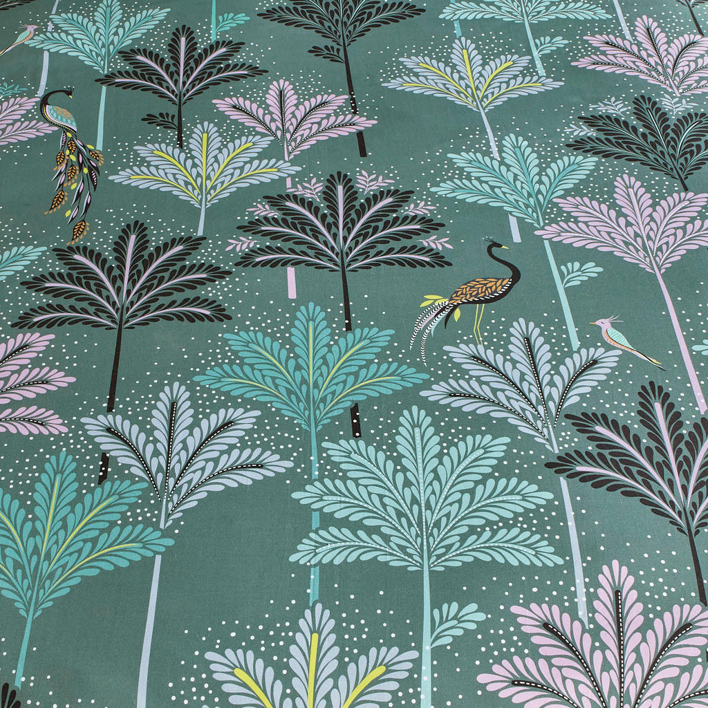 Sara Miller Peacock Filigree Dark Sage Duvet Set