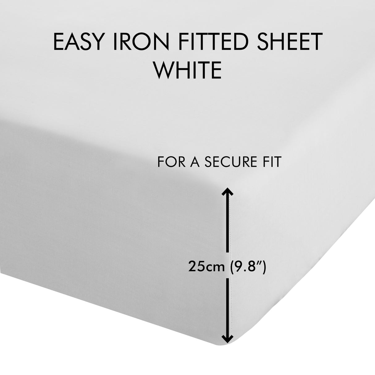 Catherine Lansfield Easy Iron 50% Polyester/50% Combed Cotton 180 Thread Count Percale White Sheets