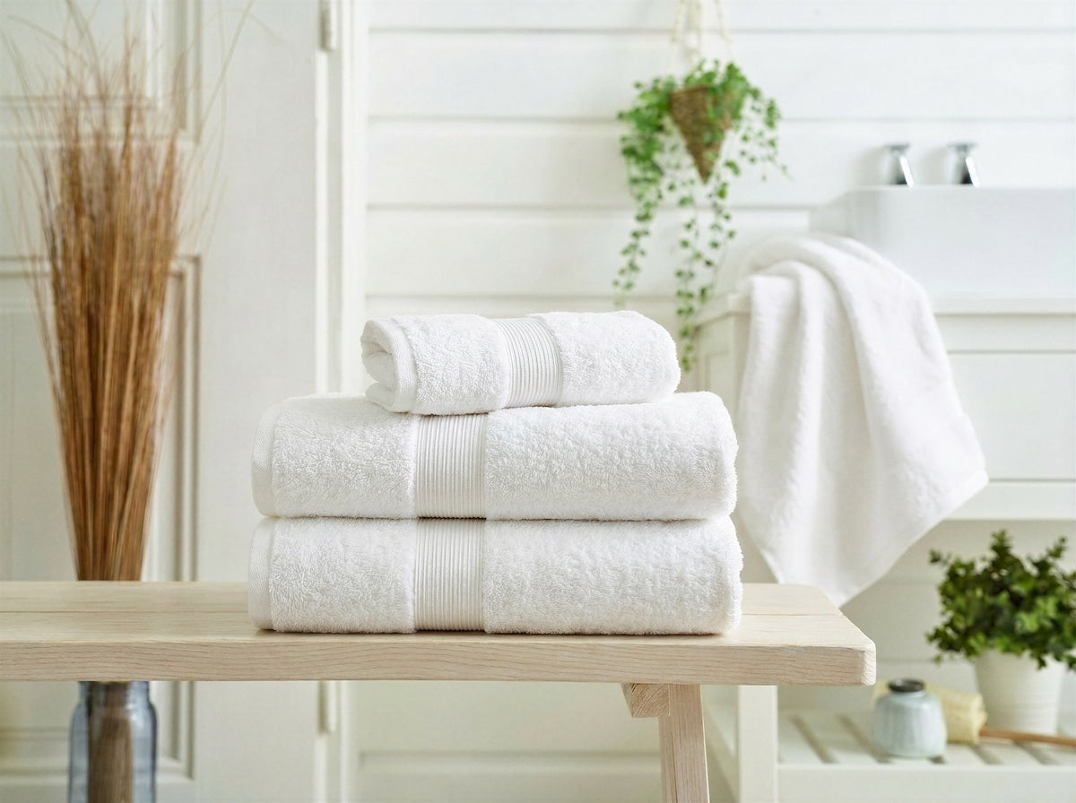 Studio 1846 Plush 100% Cotton 550gsm White Towels