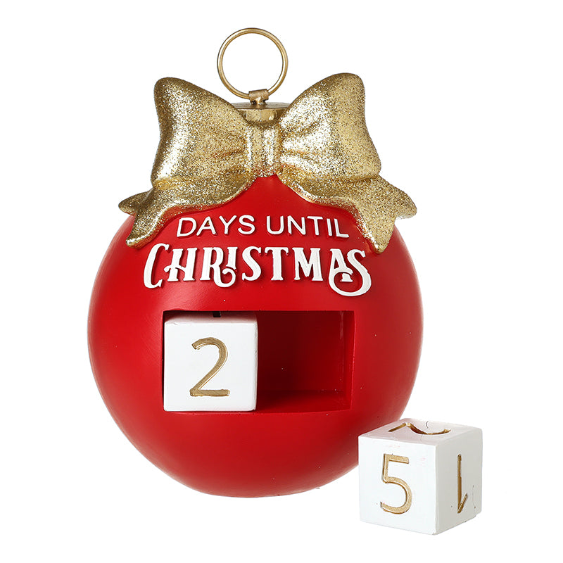 Heaven Sends QHC034 Red & Gold Days Until Christmas Bauble