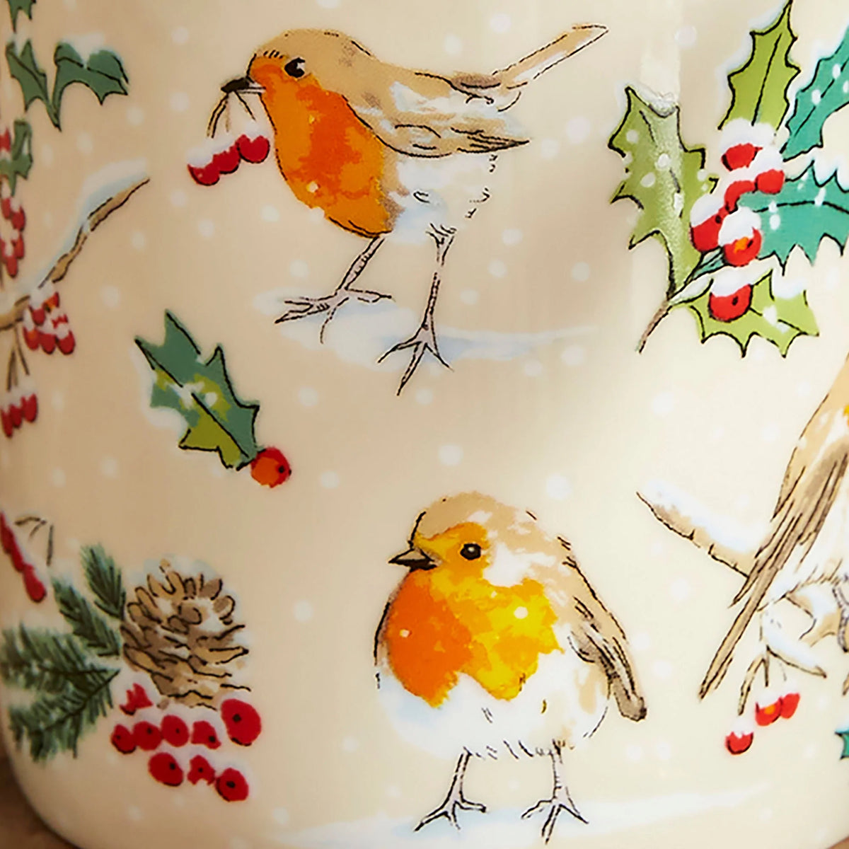 Ulster Weavers Christmas Robins Green Bone China Mug