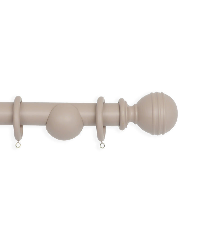 Laura Ashley Wooden Ribbed Ball Curtain Pole (ORDER ONLY)